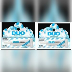 :* 2 New 0.25 oz Duo eyelash adhesive   striplash  White Clear  dries  invisibly